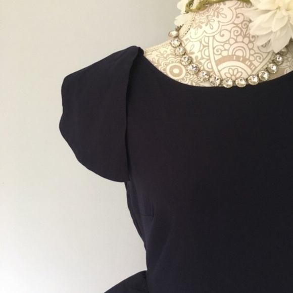 Yetts LA // Navy Ruffle Bodycon Open Back Dress L dr1 - Picture 2 of 8